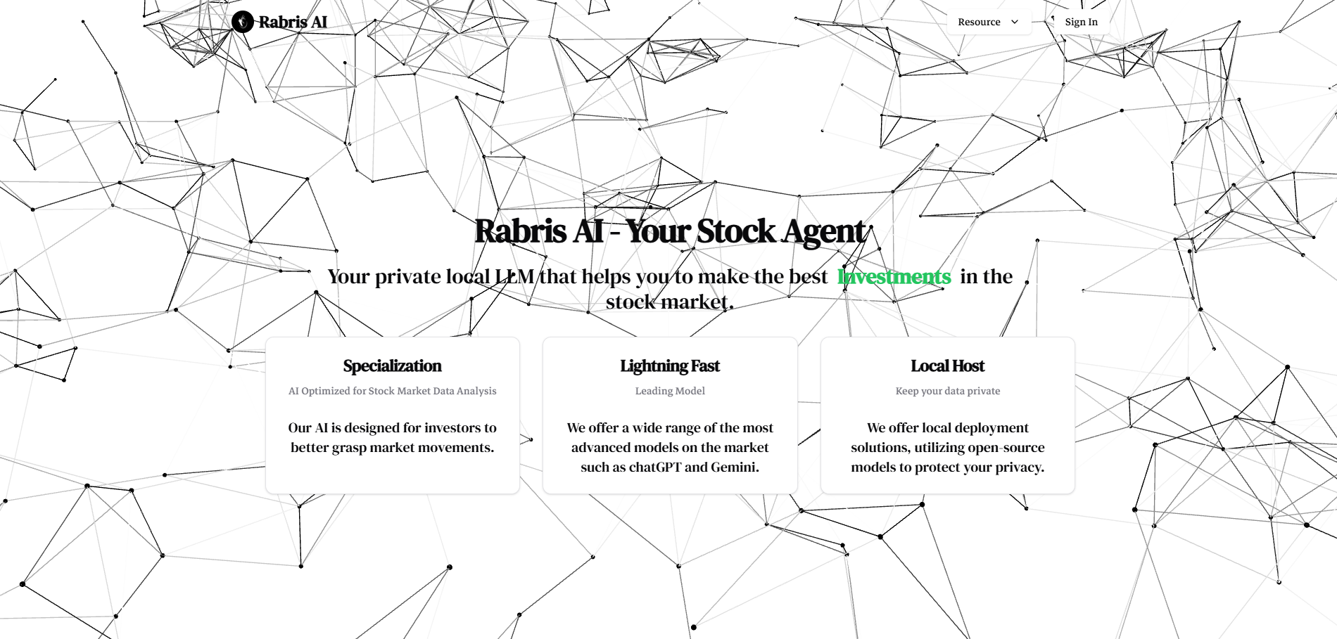 Rabris AI application screenshot